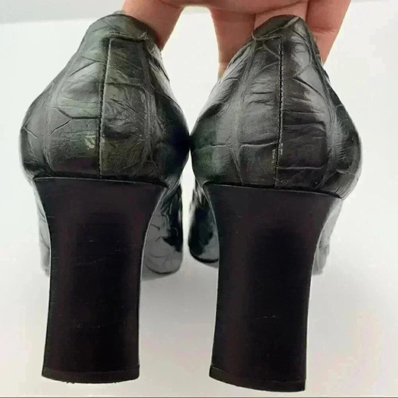 Via Spiga heels sz 8 Italian leather tortoise 90s - Picture 9 of 11